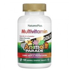 Витамины для детей (Children's Multi-Vitamin), Nature's Plus, Animal Parade, 120 табл. (вкус Ассорти)