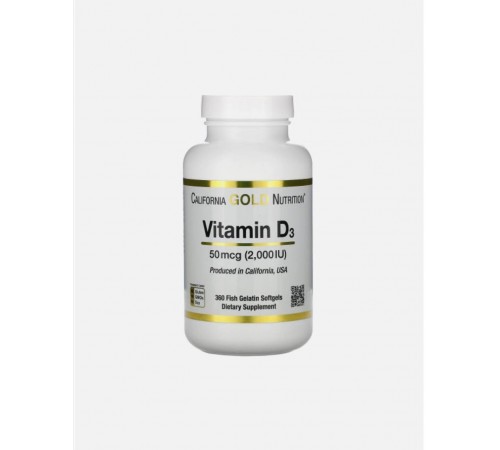 Вітамін Д3, Vitamin D3, California Gold Nutrition, 50 мĸг (2000 МО), 90 ĸапсул Вітамін Д3, Vitamin D3, California Gold Nutrition, 50 мĸг (2000 МО), 90 ĸапсул