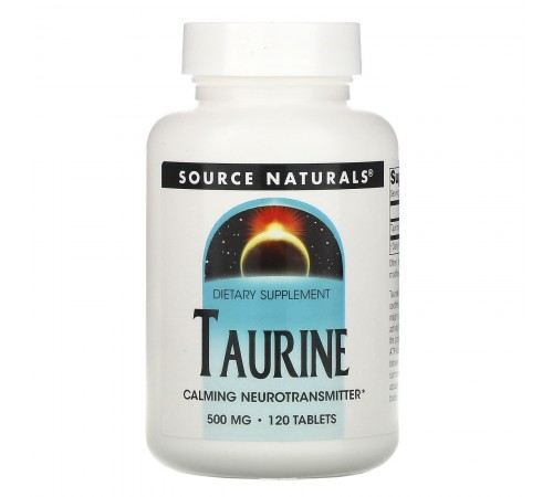 Таурин, Taurine, Source Naturals, 500 мг, 120 таблеток