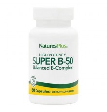 Комплекс витаминов группы В, SUPER B-50 COMPLEX, Nature's Plus, 60 капсул
