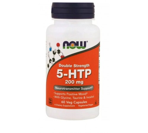 5-НТР, 5-гідрокси L-триптофан, Now Foods, 200 мг, 60 капсул