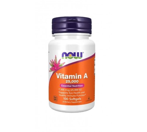 Витамин А, Vitamin A, Now Foods, 25000 МЕ, 100 капсул Витамин А, Vitamin A, Now Foods, 25000 МЕ, 100 капсул