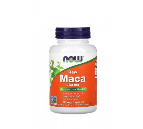 Мака, Maca, Raw, Now Foods, Вегетарианская, 750 мг, 90 капсул Мака, Maca, Raw, Now Foods, Вегетарианская, 750 мг, 90 капсул