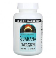 Гуарана, Guarana Energizer, Source Naturals, 900 мг, 60 таблеток