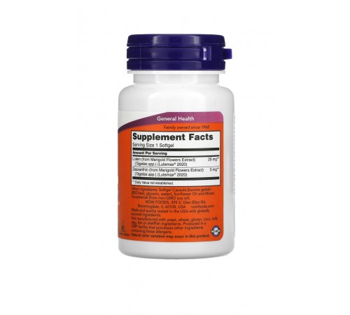 Лютеїн + Зеаксантином, Lutein & Zeaxanthin, Now Foods, 60 капсул Лютеїн + Зеаксантином, Lutein & Zeaxanthin, Now Foods, 60 капсул