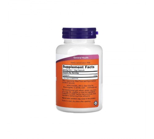 Мелатонін, Melatonin, Now Foods, 3 мг, 180 капсул Мелатонін, Melatonin, Now Foods, 3 мг, 180 капсул