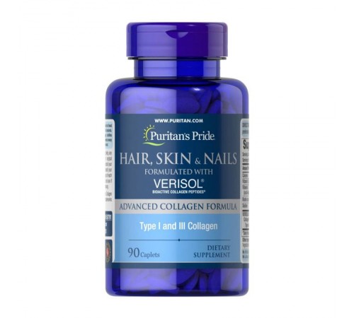 Формула для кожи, волос, ногтей (Hair, Skin and Nails with VERISOL), Puritan's Pride, 90 капсул Формула для кожи, волос, ногтей (Hair, Skin and Nails with VERISOL), Puritan's Pride, 90 капсул