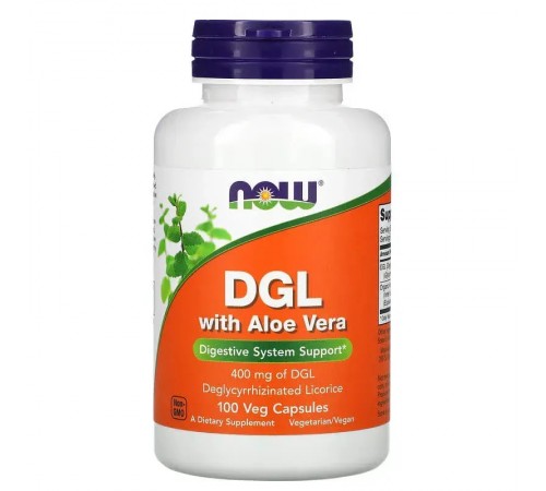 Корінь солодки з алое вера, DGL + Aloe Vera, Now Foods, 400 мг, 100 капсул Корінь солодки з алое вера, DGL + Aloe Vera, Now Foods, 400 мг, 100 капсул