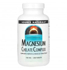 Магній хелат, Magnesium Chelate Complex, Source Naturals, 100 мг, 250 таблеток