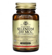 Селен без дріжджів (Selenium), Solgar,200 мкг, 100 таблеток