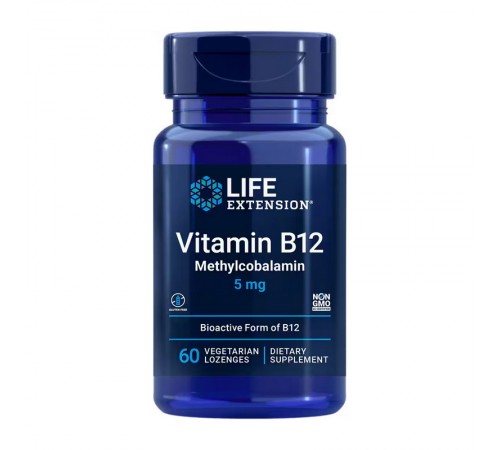 Витамин В12, Vitamin B12 Methylcobalamin, Life Extension, 5 мг, 60 пастилок Витамин В12, Vitamin B12 Methylcobalamin, Life Extension, 5 мг, 60 пастилок