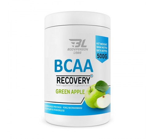 Комплекс Аминокислот, BCAA Recovery, Bodyperson Labs, 500 г (Зеленое Яблоко) Комплекс Аминокислот, BCAA Recovery, Bodyperson Labs, 500 г (Зеленое Яблоко)