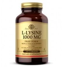 L- лізин, L-Lysine, Solgar, 1000 мг, 100 таблеток