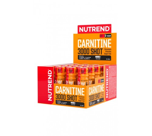Карнитин, Carnitine, Nutrend, 3000 Shot, 60 мл (Клубника)