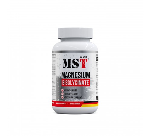 Магний бисглицинат, Magnesium Bisglycinate 90 капсул, MST