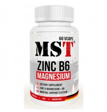 Витамины Цинк Магний B6, Vitamins ZMB6, MST, 60 капсул