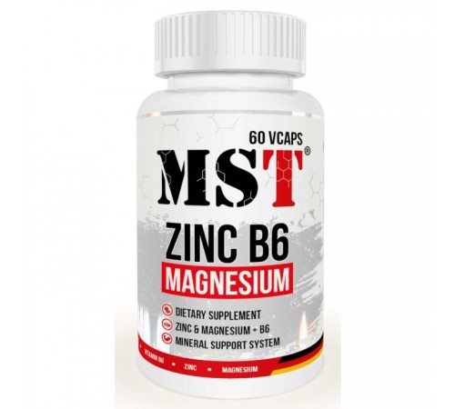 Вітаміни Цинк Магній B6, Vitamins ZMB6, MST, 60 капсул Вітаміни Цинк Магній B6, Vitamins ZMB6, MST, 60 капсул