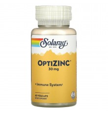 Оптіцинк, OptiZinc, Solaray, 30 мг, 60 капсул