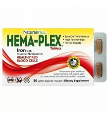 Железо HEMA PLEX, NaturesPlus, 30 таблеток