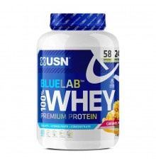 Сироватковий протеїн, BlueLab 100% Whey Protein, USN, 2 кг (Карамель попкорн)