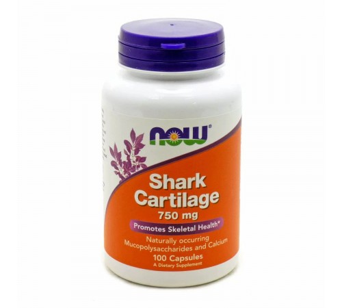 Акулячий хрящ, Shark Cartilage, Now Foods, 750 мг, 100 капсул
