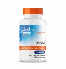 Метилсульфонілметан, МСМ, MSM, Doctor's Best, 1500 мг, 120 таблеток