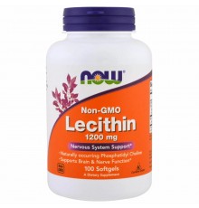 Лецитин, Lecithin, Now Foods, 1200 мг, 100 капсул