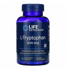 Триптофан (L-Tryptophan), Life Extension, 500 мг, 90 капсул