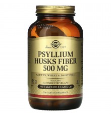 Псиліум, Подорожник, Psyllium Husks Fiber, Solgar, 500 мг, 200 капсул