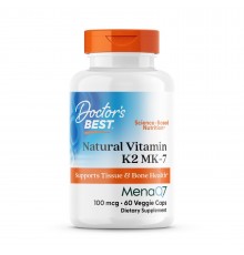 Витамин К2, МК-7 Vitamin K2, Doctor's Best, 100 мкг, 60 капсул