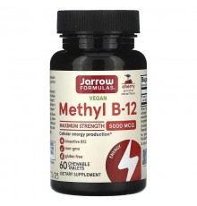 Вітамін В12, Methyl B-12, Jarrow Formulas, 5000 мкг, 60 льодяників