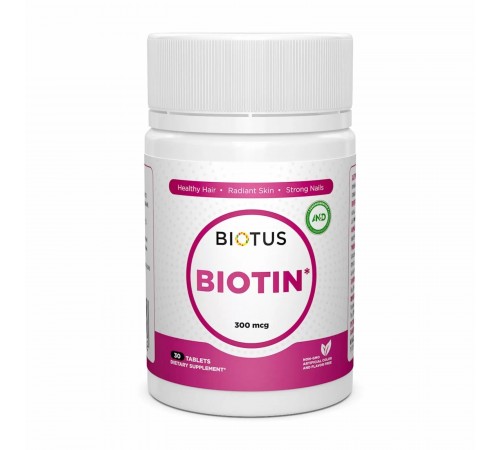 Біотин, Biotin, Biotus, 300 мкг, 30 таблеток Біотин, Biotin, Biotus, 300 мкг, 30 таблеток