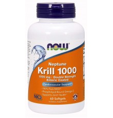 Масло криля, Krill, двойная сила, Now Foods 1000 мг, 60 капсул