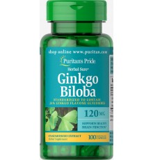 Гинкго Билоба, Ginkgo Biloba, Puritan's Pride, 120 мг, 100 капсул