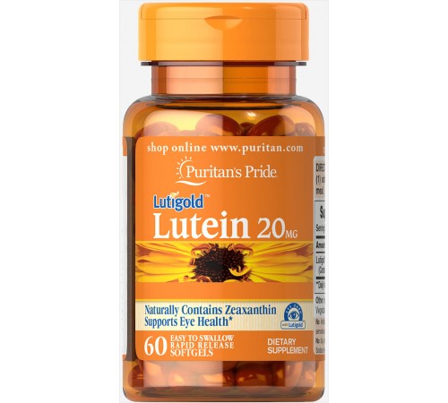 Лютеїн для зору з зеаксантином, Lutein with Zeaxanthin, Puritans Pride, 20 мг, 120 капсул