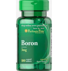 Бор, Boron, Puritan's Pride, 3 мг, 100 таблеток