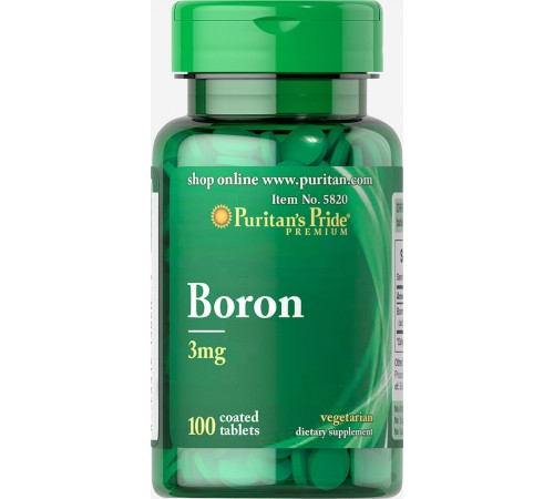 Бор, Boron, Puritan's Pride, 3 мг, 100 таблеток