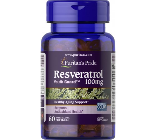 Ресвератрол, Resveratrol, Puritan's Pride, 100 мг, 60 гелевих капсул Ресвератрол, Resveratrol, Puritan's Pride, 100 мг, 60 гелевих капсул