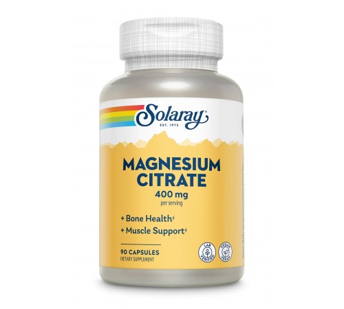 Магній цитрат, Magnesium Citrate, Solaray, 400 мг, 90 капсул Магній цитрат, Magnesium Citrate, Solaray, 400 мг, 90 капсул