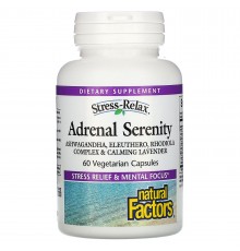 Комплекс от стресса, Adrenal Serenity Stress-Relax, Natural Factors, 60 капсул