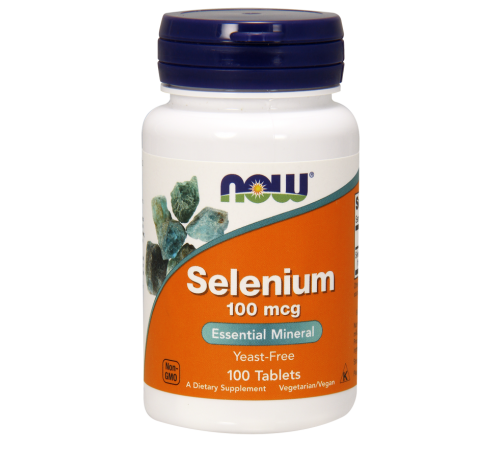 Селен, Selenium, Now Foods, без дрожжей, 100 мкг, 100 таблеток