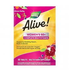 Мультивітаміни для жінок +50 , Alive! Women's 50+, Nature's Way, 50 таблеток