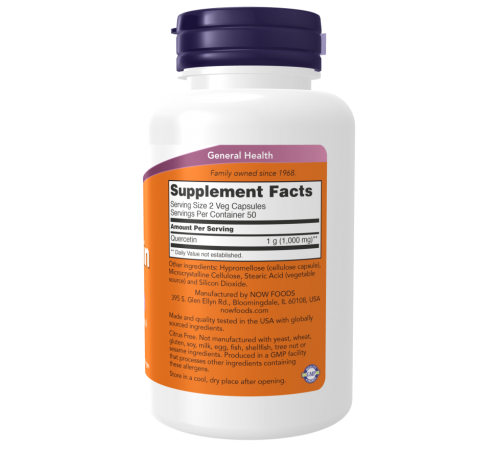 Кверцетин, Quercetin, Now Foods, 500 мг, 100 капсул Кверцетин, Quercetin, Now Foods, 500 мг, 100 капсул