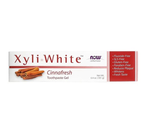 Зубная паста-гель с ксилитолом, Xyliwhite Cinnafresh Toothpaste, Now Foods, 181 грамм (Корица)