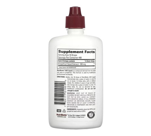 Экстракт семян грейпфрута GSE, NutriBiotic, 118 мл