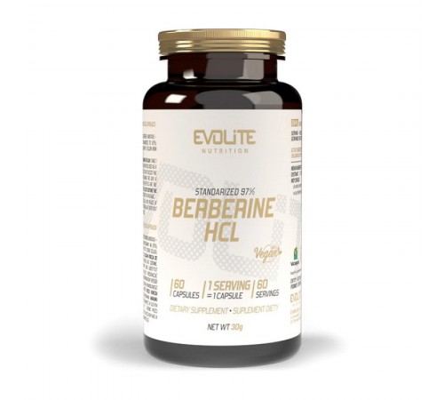Берберин, Berberine HCL, Evolite Nutrition, 400 мг, 60 капсул