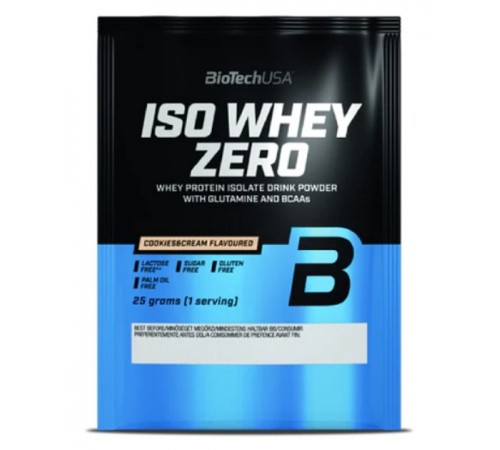 Изолят сывороточного протеина, Iso Whey Zero, BioTech, 25 грамм, (Печенье-Крем) Пробник