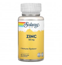 Цинк, Zinc, Solaray, 50 мг, 100 вег.капсул