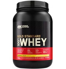 Сироватковий протеїн, 100% Whey Gold Standard, Optimum Nutrition, 909 грам (банановий крем)