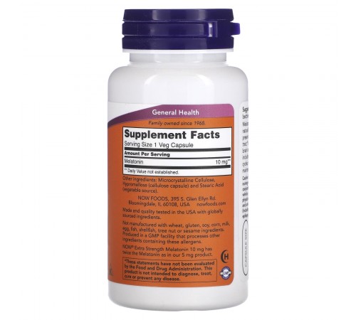 Мелатонин, Melatonin, Now Foods, 10 мг, 100 капсул Мелатонин, Melatonin, Now Foods, 10 мг, 100 капсул